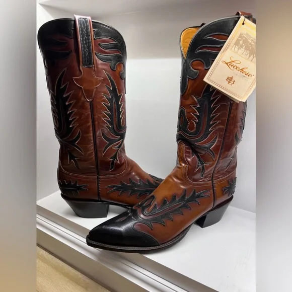 Mens Lucchese Boots, lightly worn and in great condition! Lucchese Roper Boots Western Low Heel Goatskin 10 main image 3
